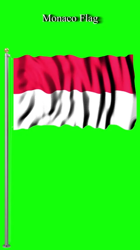 Monaco Flag 4K Animation Elegant Red &amp; White Motion Video stock 328645311
