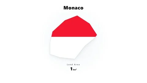 Monaco - Flag And Land Area Statistics - Digital Graphics Stock Footage 342630399