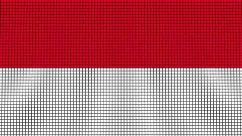Monaco Flag animated in pixel grid style technology background Stock Footage 159782687