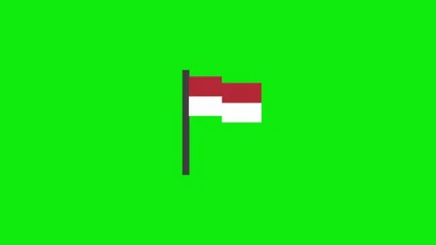 Monaco flag animation on green screen 動画素材 335258791