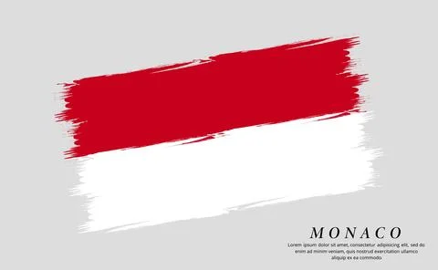 Monaco flag brush vector background. Grunge style country flag of Monaco br.. Stock Illustration