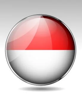 Monaco flag button Stock Illustration