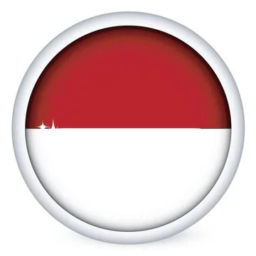Monaco flag button Monaco sphere flag button, isolated vector on white Cop... Foto stock