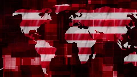 Monaco flag earth map glowing technology motion news background Stock Footage 264613498