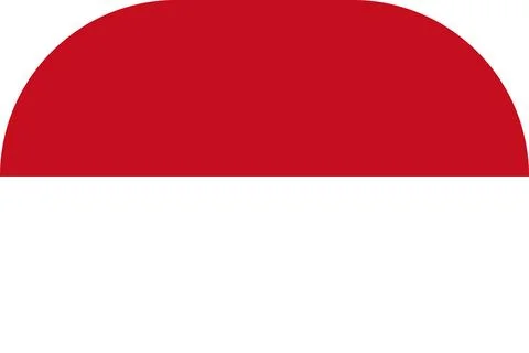 Monaco flag in flat oval design Illustrazione stock