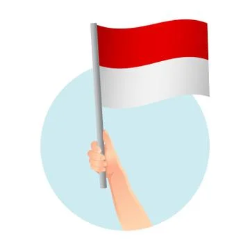 Monaco flag in hand icon 스톡 일러스트