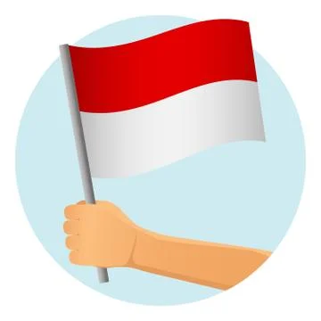 Monaco flag in hand Stock Illustration