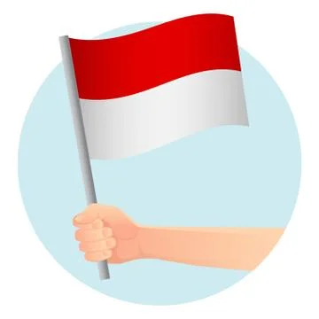 Monaco flag in hand Stock Illustration