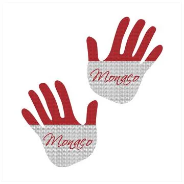 Monaco flag hand vector Stock Illustration