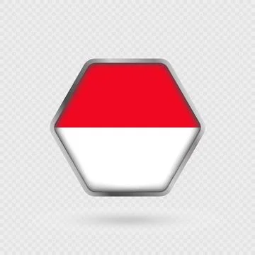 Monaco flag in a hexagon frame. Stock Illustration