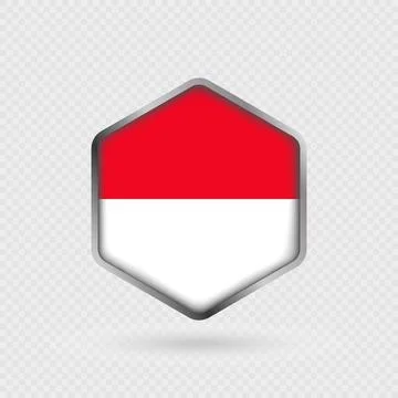 Monaco Flag Icon in Hexagon Shape. Stock-Illustration