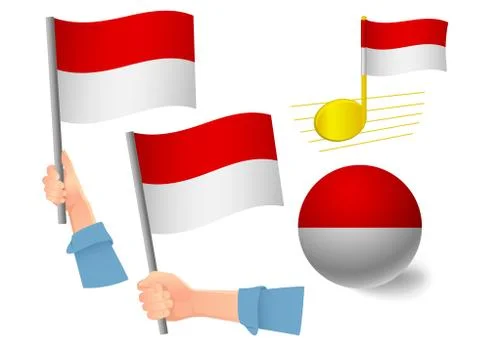 Monaco flag icon set Stock Illustration