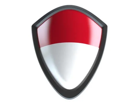 Monaco flag on metal shield isolate on white background. Stock Illustration