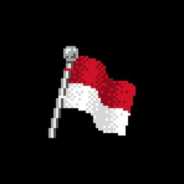 Monaco Flag in Pixel Art Stock Illustration