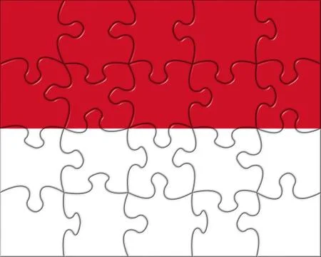 Monaco Flag Puzzle Pieces Stock Illustration