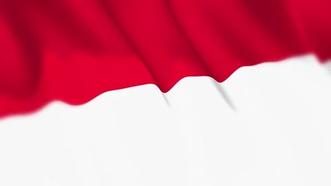 Monaco Flag Seamless Loop 4k 60fps on Sky Background Stock Footage 340348602
