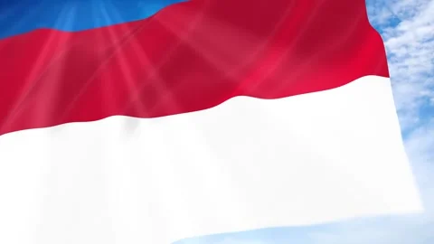 Monaco Flag Seamless Loop 4k 60fps on Sky Background Stock Footage 341675423