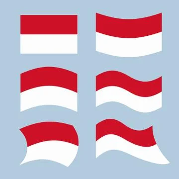 Monaco flag. Set of flags of Monaco Republic in various forms. Developing Mon Stock Illustration