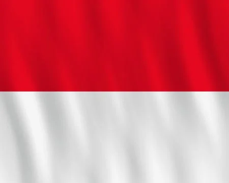 Monaco flag with waving effect, official proportion. Stock Illustration