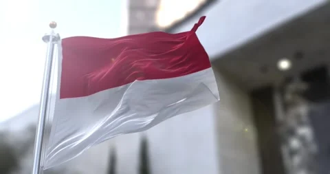 Monaco-flag-waving-seamless-loop-4k-60fps Stock Footage 331367870