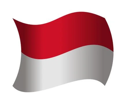 Monaco flag waving in the wind Stock Illustration