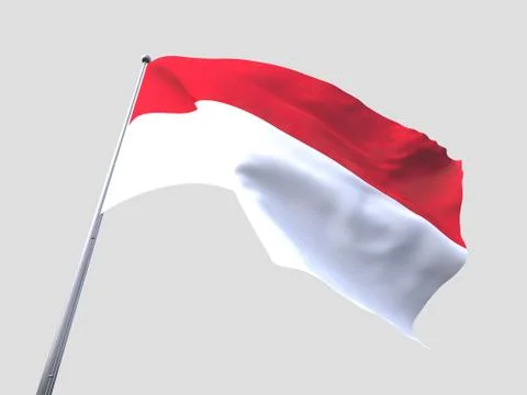 Monaco flying flag isolate on white background. 스톡 일러스트