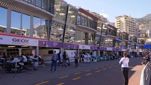 Monaco Formula E Paddock Area and Racing Infrastructure 4K 스톡 동영상 335625440