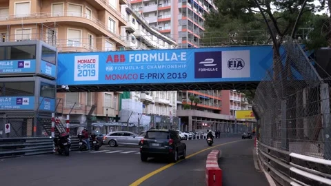 Monaco Formula E Street Circuit Entrance and Racing Infrastructure 4K 스톡 동영상 335271025
