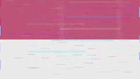 Monaco Glitch Flag Vector - RGB Split Digital Video Frame Design Stock Illustration