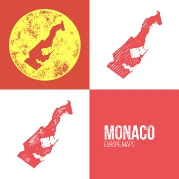 Monaco Grunge Retro Map Stock Illustration