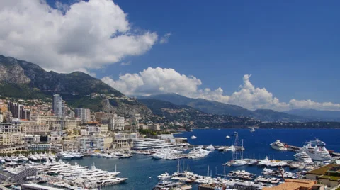 Monaco harbor, time-lapse Stock Footage 38782779