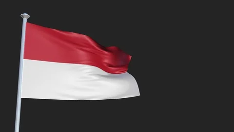 Monaco - Loopable 3D flag animation with Alpha Channel and Transparency for y 스톡 동영상 91466718