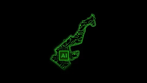 Monaco Map AI Chipset Technology Opener Stock Footage 337081904