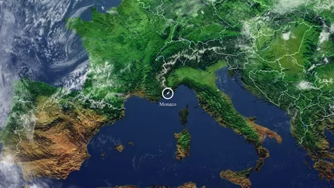 MONACO Map With Borders Stock Footage 318676880
