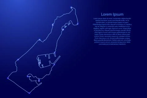 Monaco map from the contours network Illustrazione stock