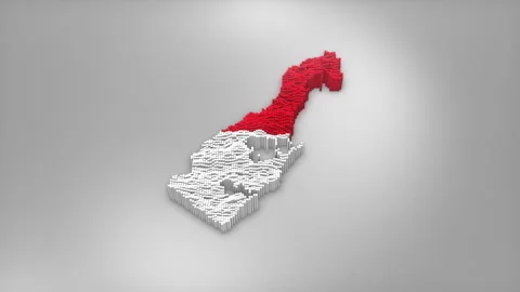 Monaco Map with Flag Intro Background Stock Footage 315163460