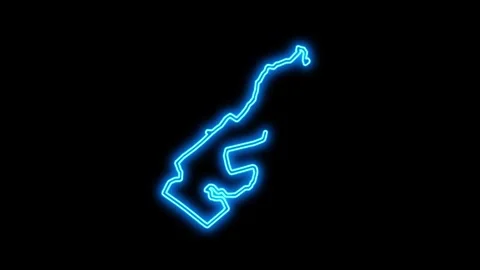 Monaco Map Outline Neon Lights Stock Footage 332850090