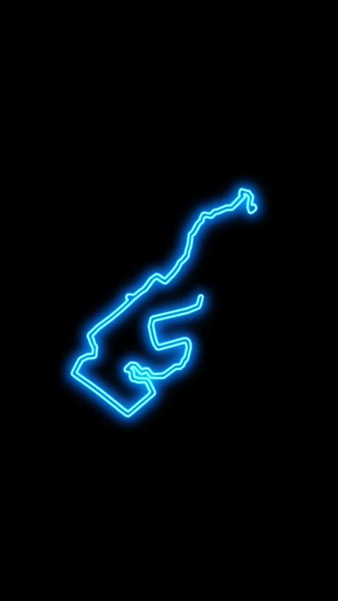 Monaco Map Outline Neon Lights Stock Footage 333056886