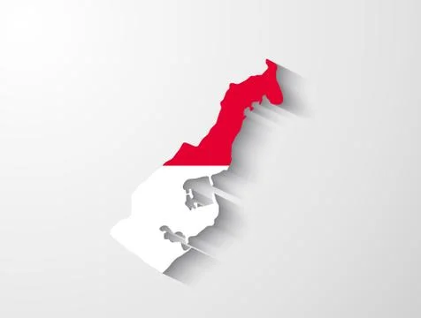 Monaco map with shadow effect Stock Illustration