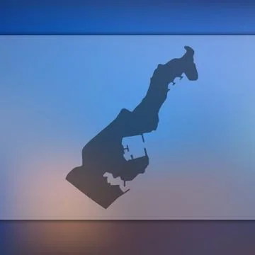 Monaco map. Vector silhouette of Monaco. Blurred background Stock Illustration