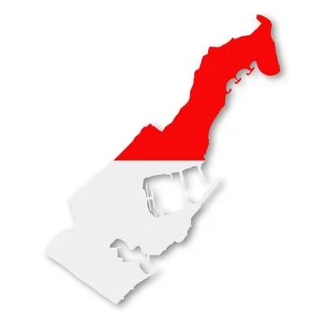 Monaco map on white background with clipping path 3d illustration Stock Illustration