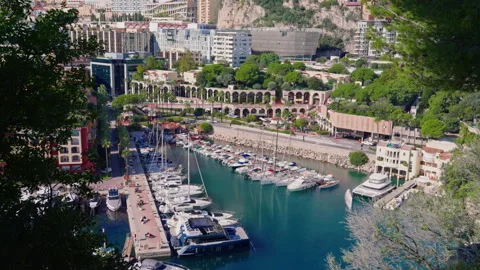 Monaco, Monaco view of boats docked in the Monaco Marina. Timelapse Stock Footage 302559056