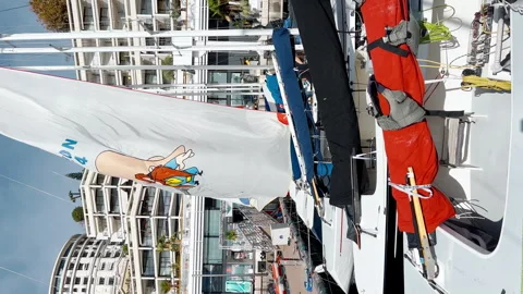 Monaco, Monte-Carlo, 25 October 2022: a lot of sail boats are moored in the new Stock Footage 261746948
