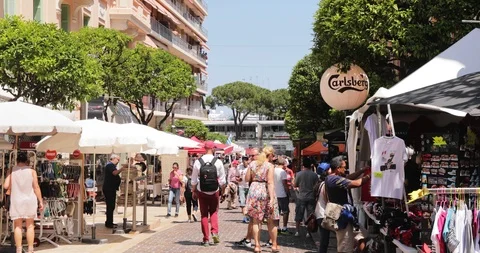 Monaco, Monte-Carlo, 28 May 2017: People on the street, watching Formula 1 Grand Stock Footage 86250671