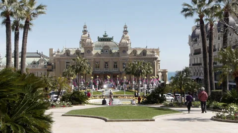 Monaco - Montecarlo. Casinò in daytime 库存影片 57661653