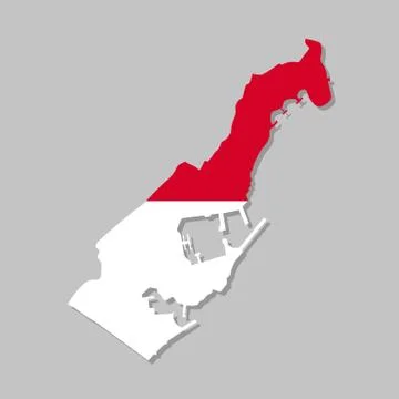 Monaco national flag on the map Stock Illustration