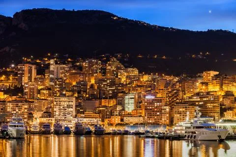 Monaco by Night 스톡 사진