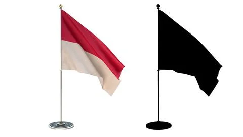 Monaco office small flag pole Illustrazione stock