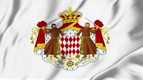 Monaco official waving flag looping seamless for identity news politics spo.. Stock Footage 342880155