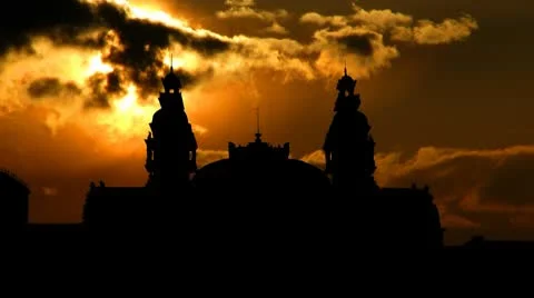 Monaco Opera sunset Stock Footage 10683314